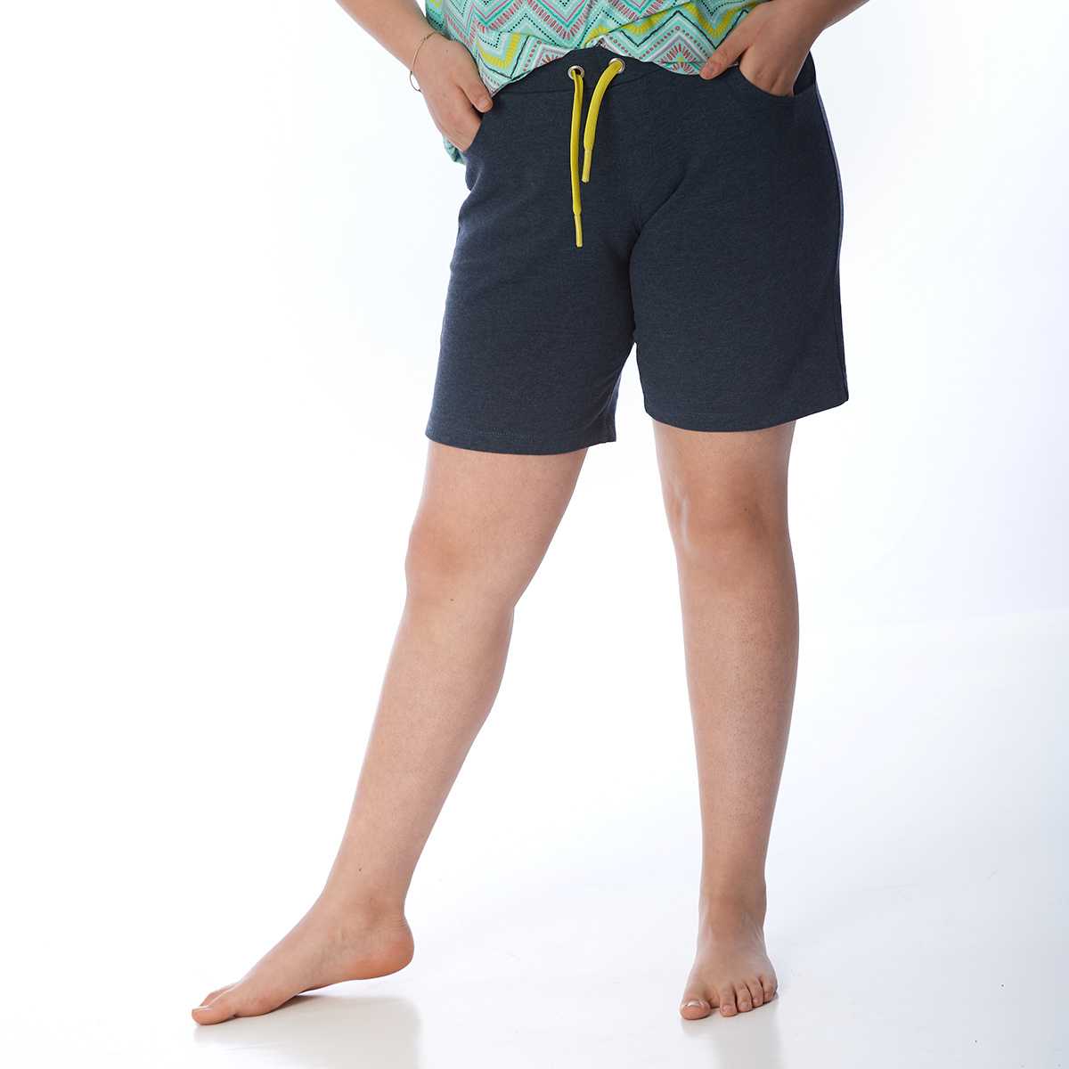 proud little cloud freizeitbuxe kurz melangeblau fuer mollige maedchen vorne