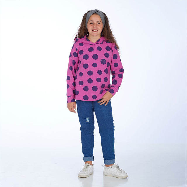 proud little cloud hoodie fuer mollige mädchen circle lines vorne