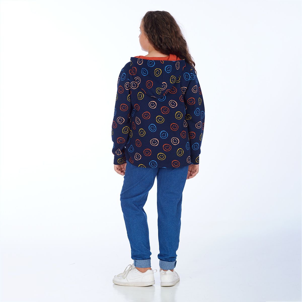 proud little cloud hoodie happysmiley dunkelblau fuer mollige maedchen hinten