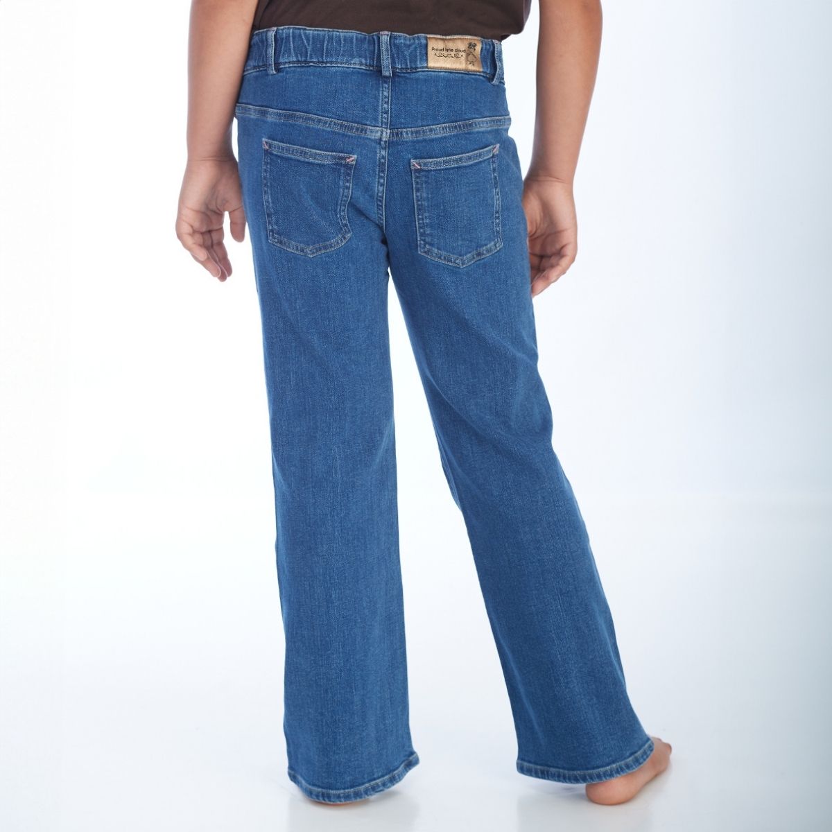 proud little cloud jeans fuer maedchen mit bauch wideleg blau hinten