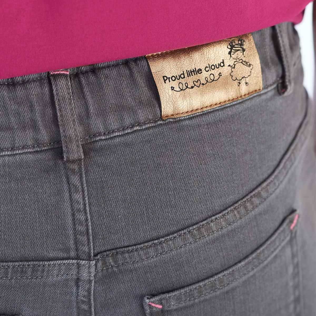 proud little cloud jeans fuer maedchen mit bauch wideleg grey bund hinten