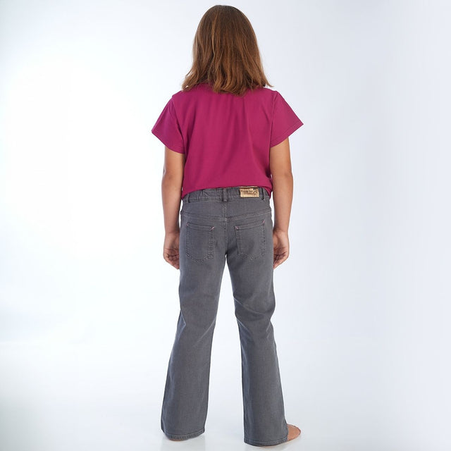 proud little cloud jeans fuer maedchen mit bauch wideleg grey bund hinten