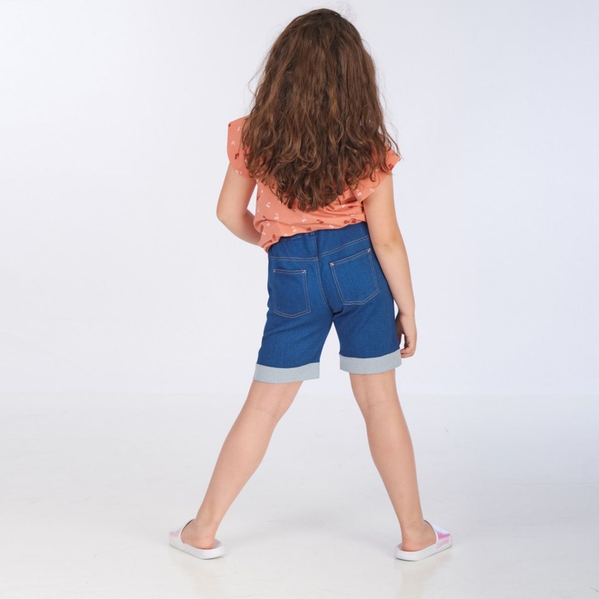 proud little cloud jeans shorts fuer kraeftige maedchen mittelblau hinten