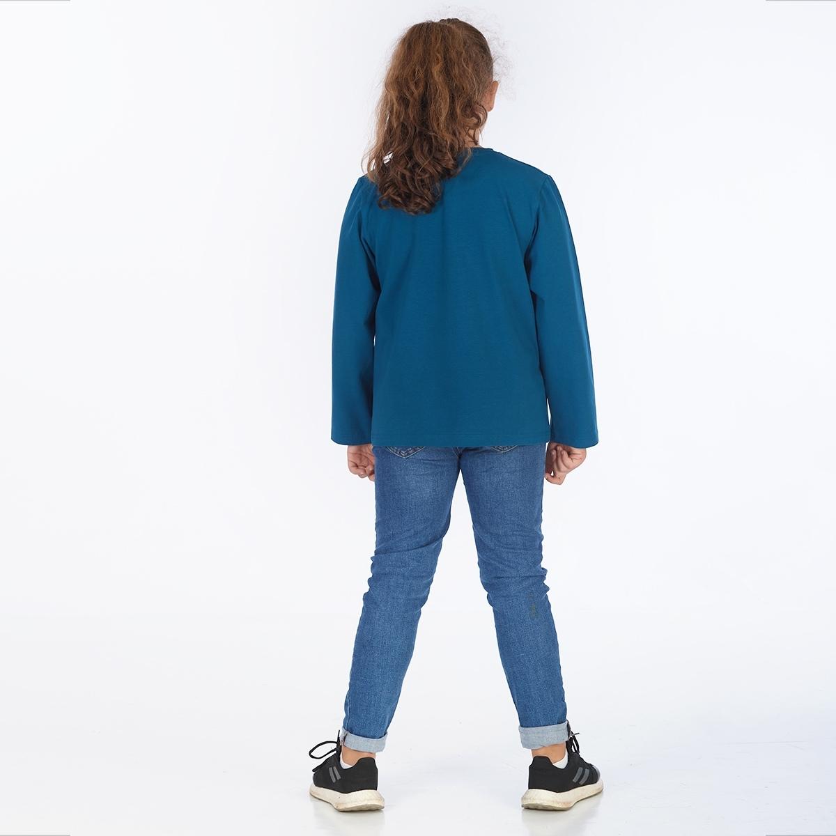 proud little cloud longsleeve fuer mollige maedchen petrol hinten