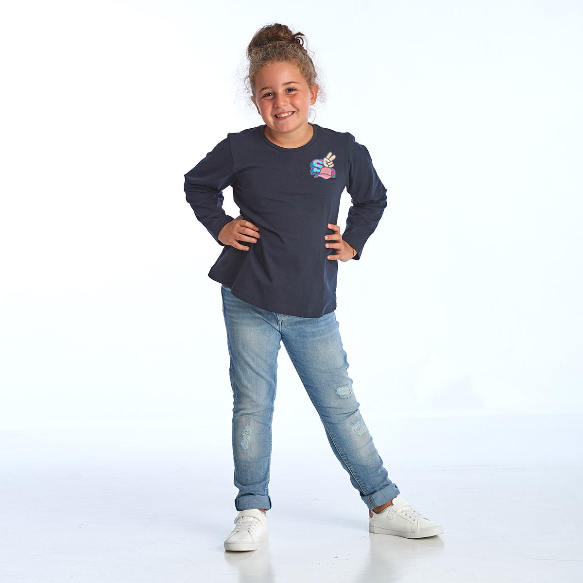 Basic-Longsleeve mit Patch