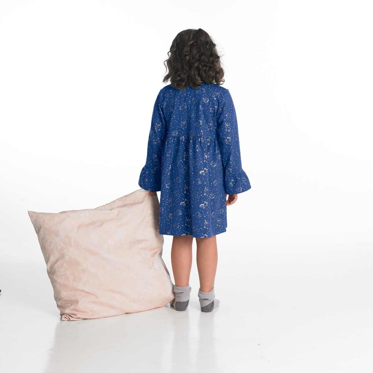 proud little cloud nachthemd fuer mollige mädchen sternenbild blau hinten