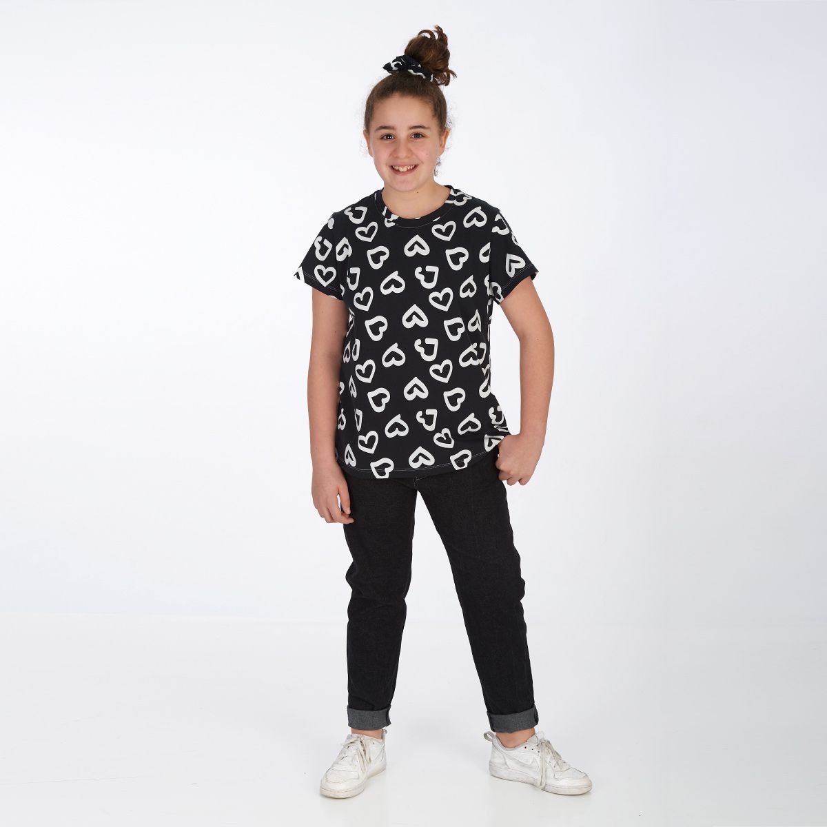 proud little cloud tshirt blacknwhite fuer mollige maedchen vorne