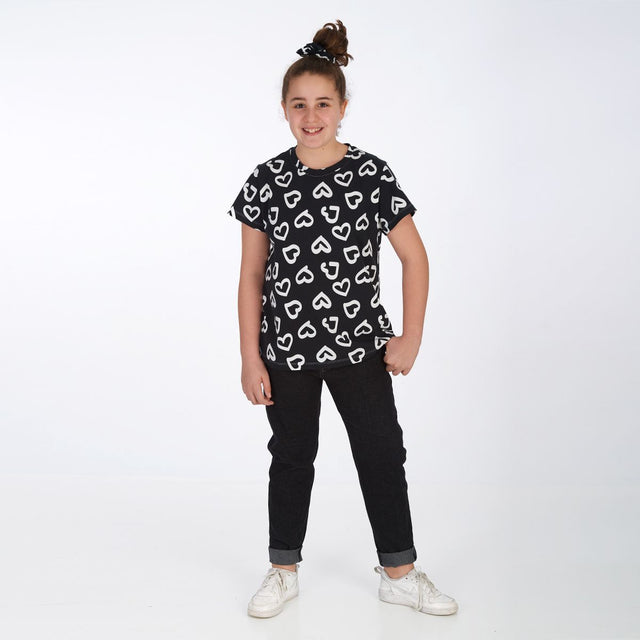 proud little cloud tshirt blacknwhite fuer mollige maedchen vorne