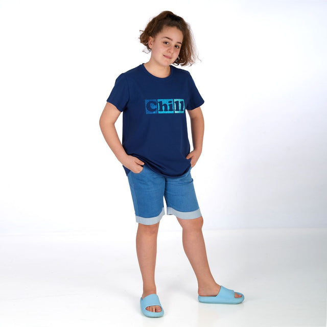 proud little cloud tshirt chilldeinebase blau fuer mollige maedchen vorne