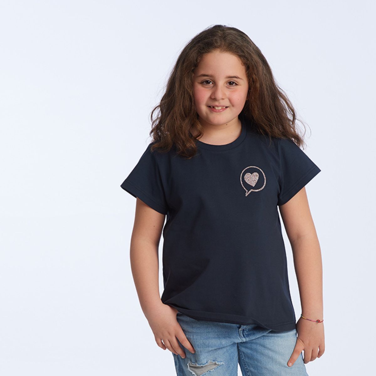 proud little cloud tshirt herzsprechblase für mollige mädchen vorne