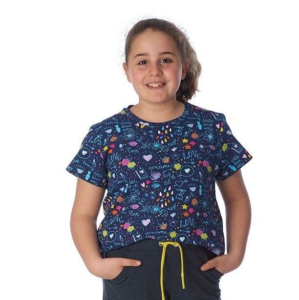 proud little cloud tshirt kreativchaos dunkelblau fuer mollige maedchen vorne