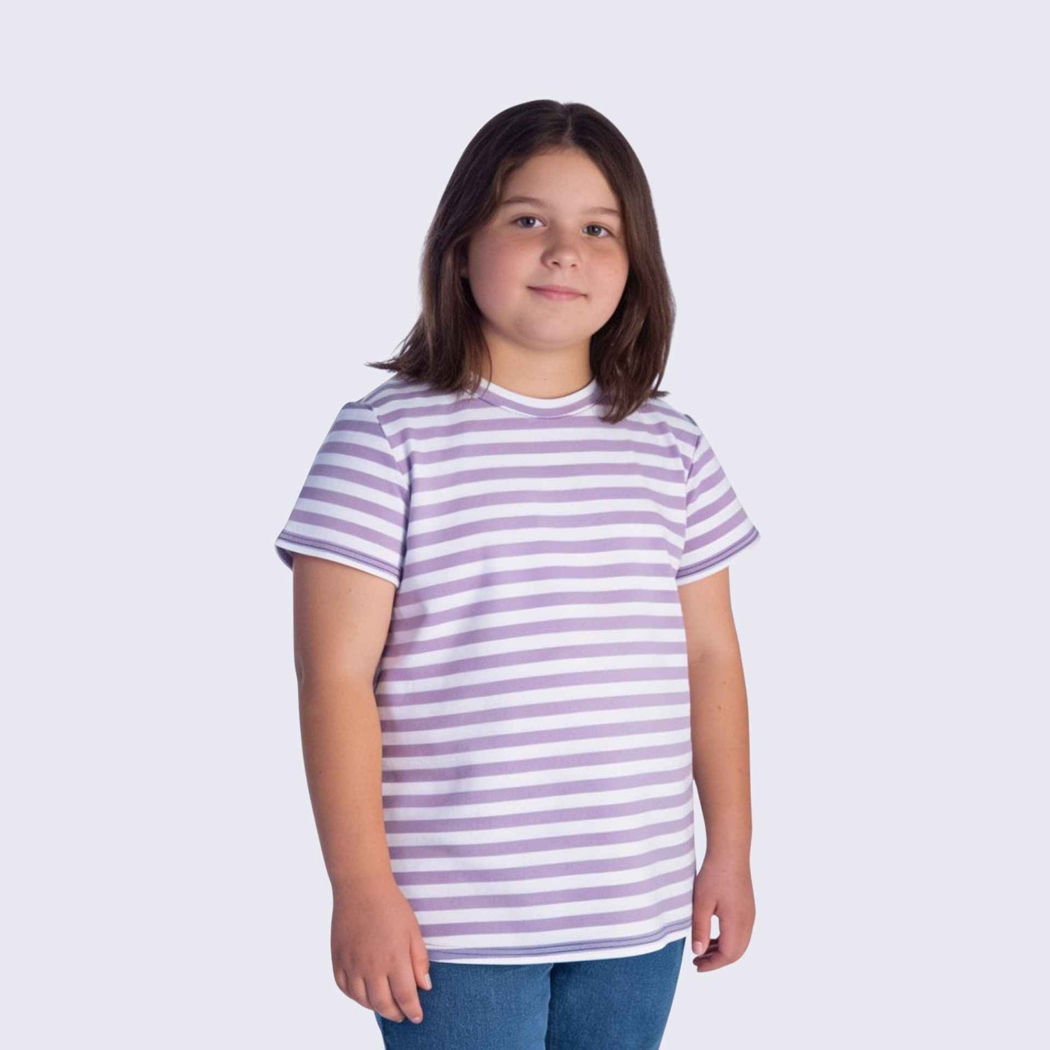 French-Terry-Streifen-T-Shirt