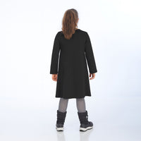 langarmkleid uni schwarz fuer mollige maedchen