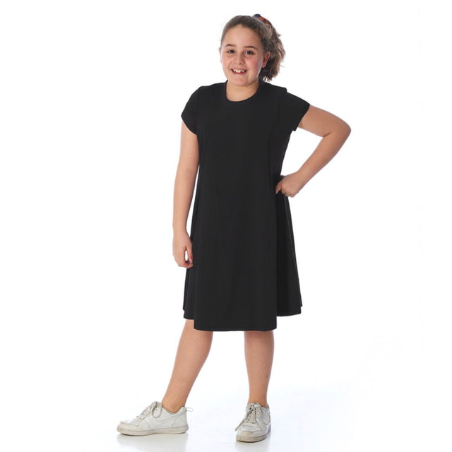 sommerkleid uni schwarz fuer mollige maedchen