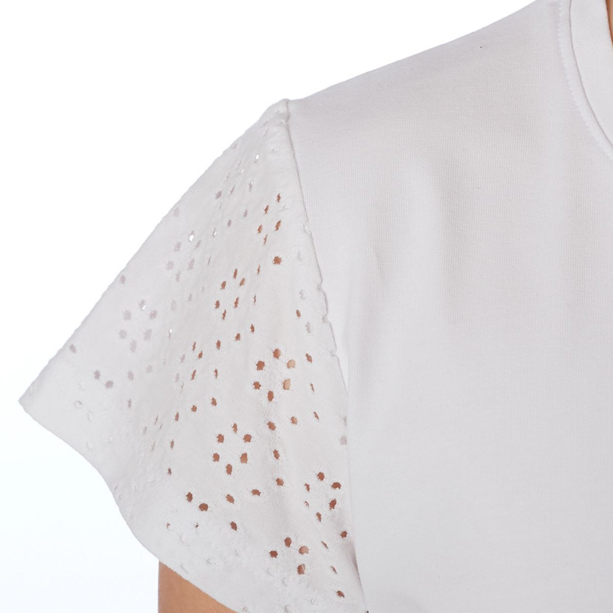 proud little cloud tshirt weiß broderie fuer mollige maedchen detail