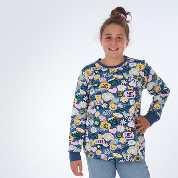 proud little cloud longsleeve fuer mollige mädchen fun vibes vorne2